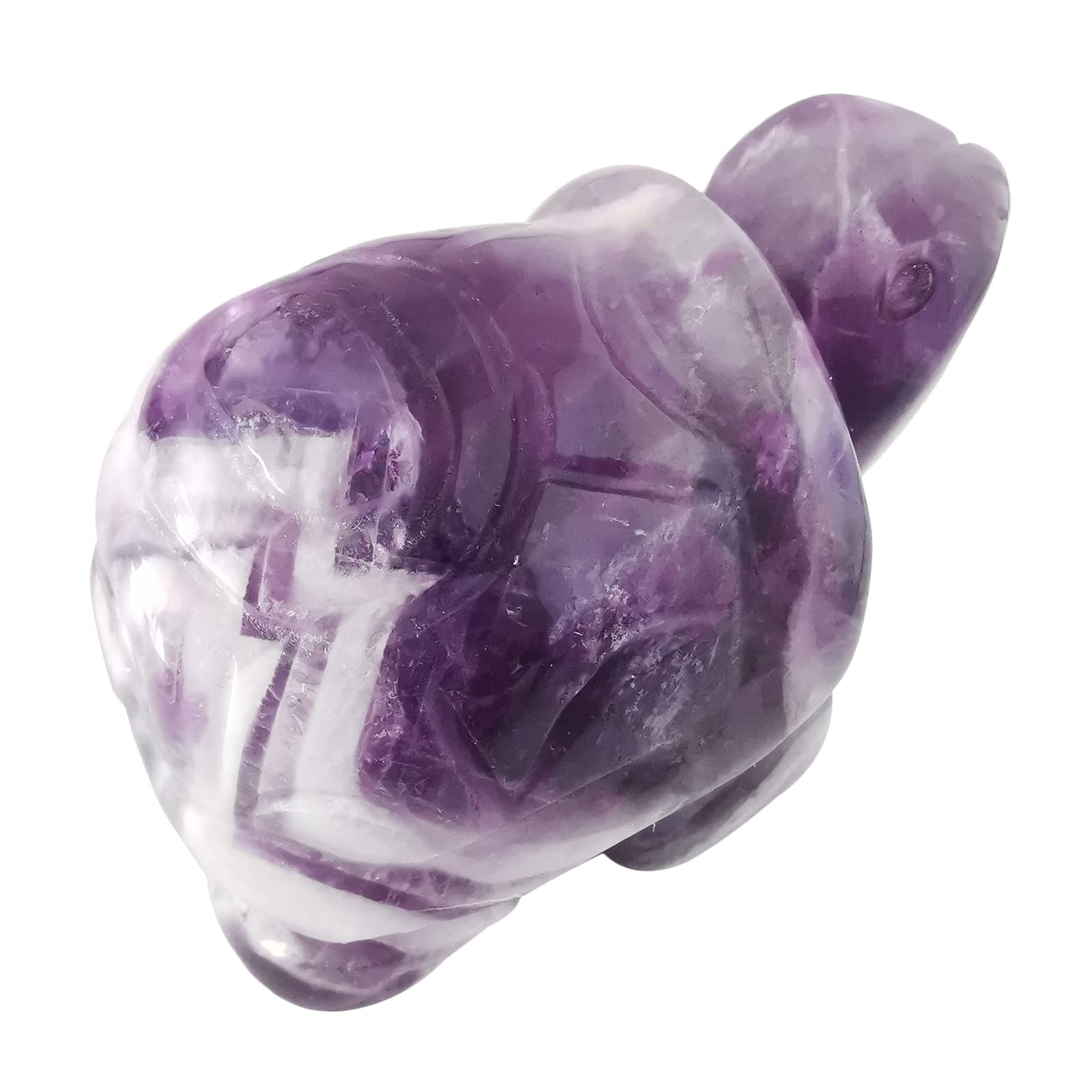 Lovionus89 Healing Crystal Turtle Statue, 2 Inches Pocket Stone Tortoise Figurines Handcarved Gemstone Sculpture, Amethyst