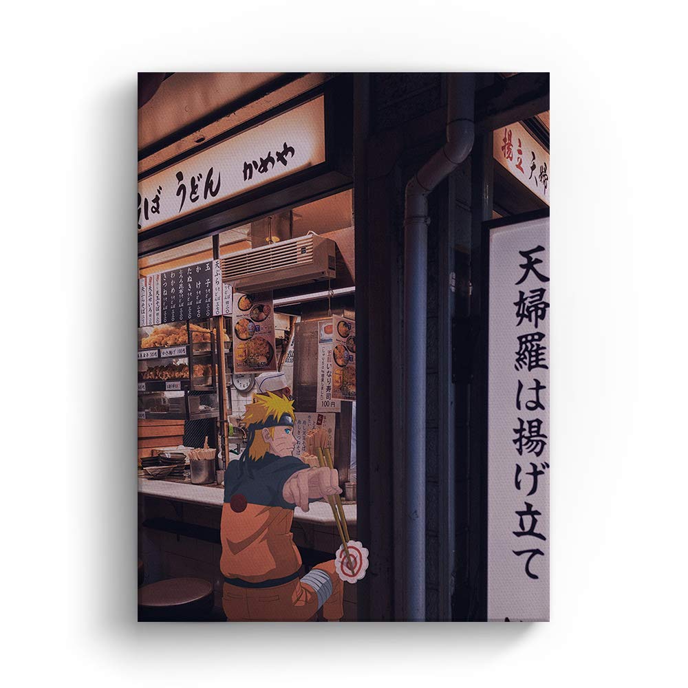 Canvas Freaks - 24 x 18 Canvas Print Pop Art Wall Decor - Unique and Cool Wall Art - Naruto Ramen St