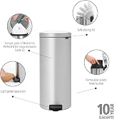 Brabantia NewIcon 30 L Pedal Bin Metallic Grey Soft Closure with Inner Bucket view 2