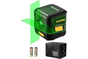 ALEAPOW Self-Leveling Laser Level, 100ft Green Cross Line Laser, Compact and Lightweight, Horizontal&Vertical Line for DIY Application, Rotatable 360°, Battery Included,Class II (<1 mW max output)