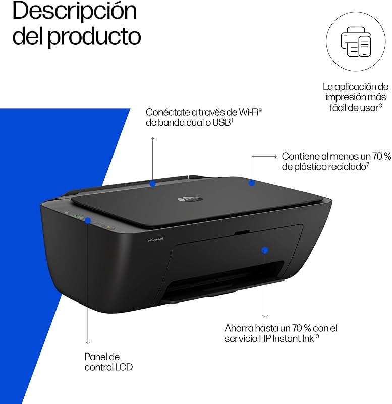 DeskJet 2920, Impresora Multifunción de Inyección de Tinta a Color