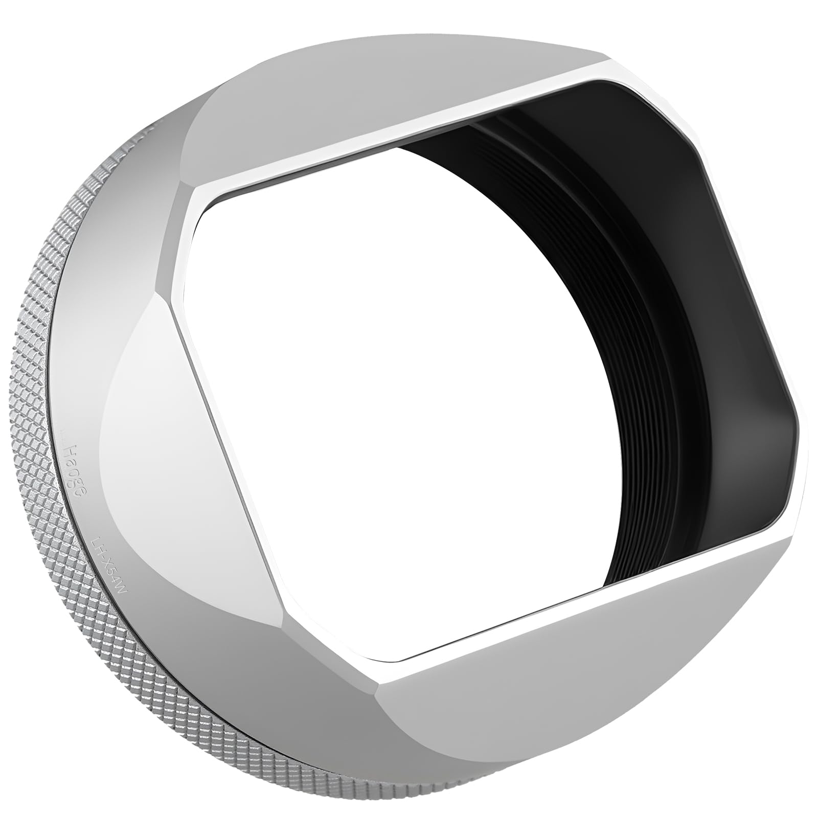 Haoge LH-X54W Square Metal Lens Hood Shade with 49mm Adapter Ring for Fujifilm X100VI Fuji X-100VI Camera Silver