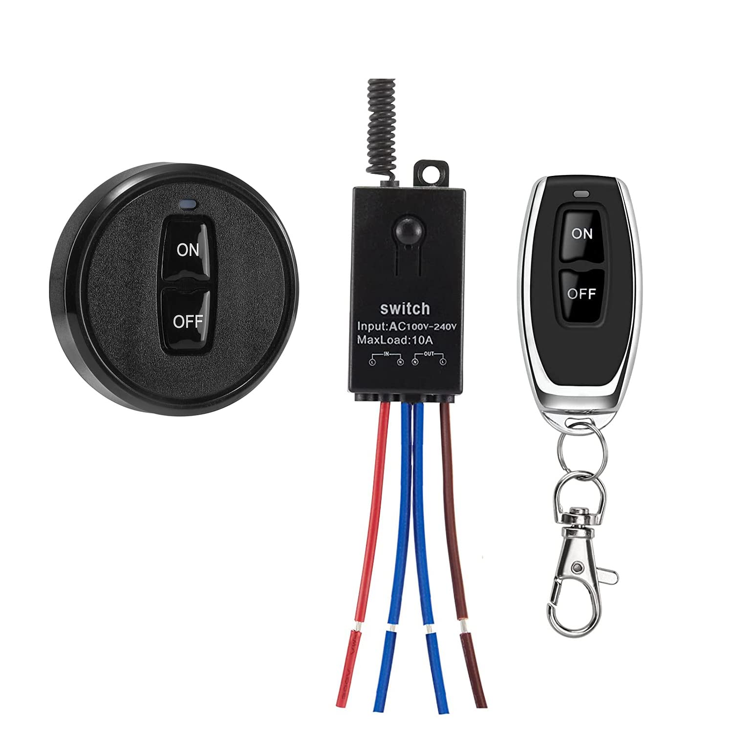 Photo 1 of dstfuy Wireless Switch,110V/120V/240V /10A Relay No Wiring,Magnetic Multi Way Mini Remote Switch for Lights,328FT Long Range for Household Appliances,Ceiling Lights.