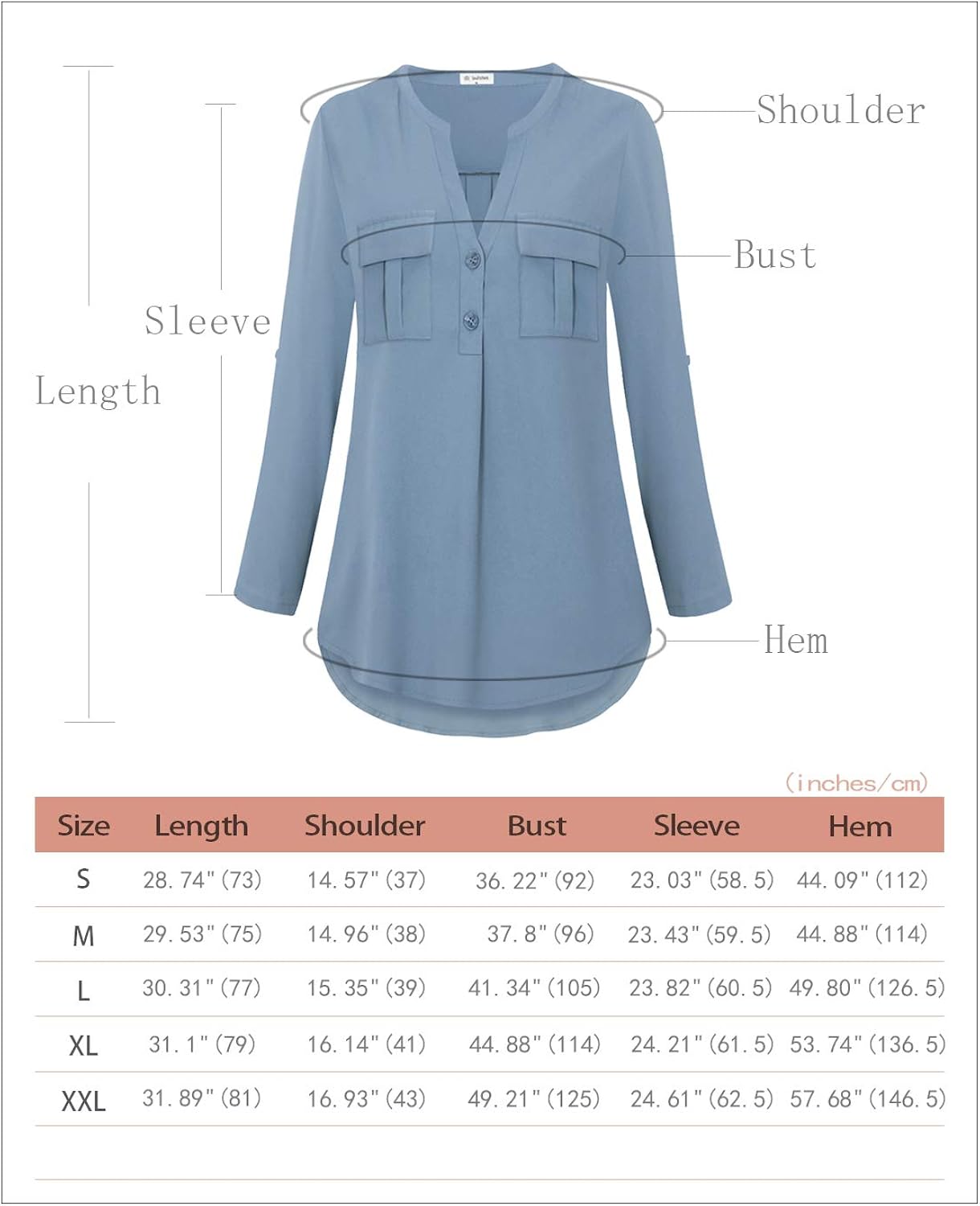 Bulotus Women's V Neck Chiffon Blouse Business Casual Button Down Shirts: Clothing