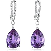 BAMIKI S925 Sterling Silver Teardrop Leverback Dangle Earrings for Women Hypoallergenic, 10×14mm Pear Cubic Zircon Drop Earrings Trendy Jewelry for Sensitive Ears