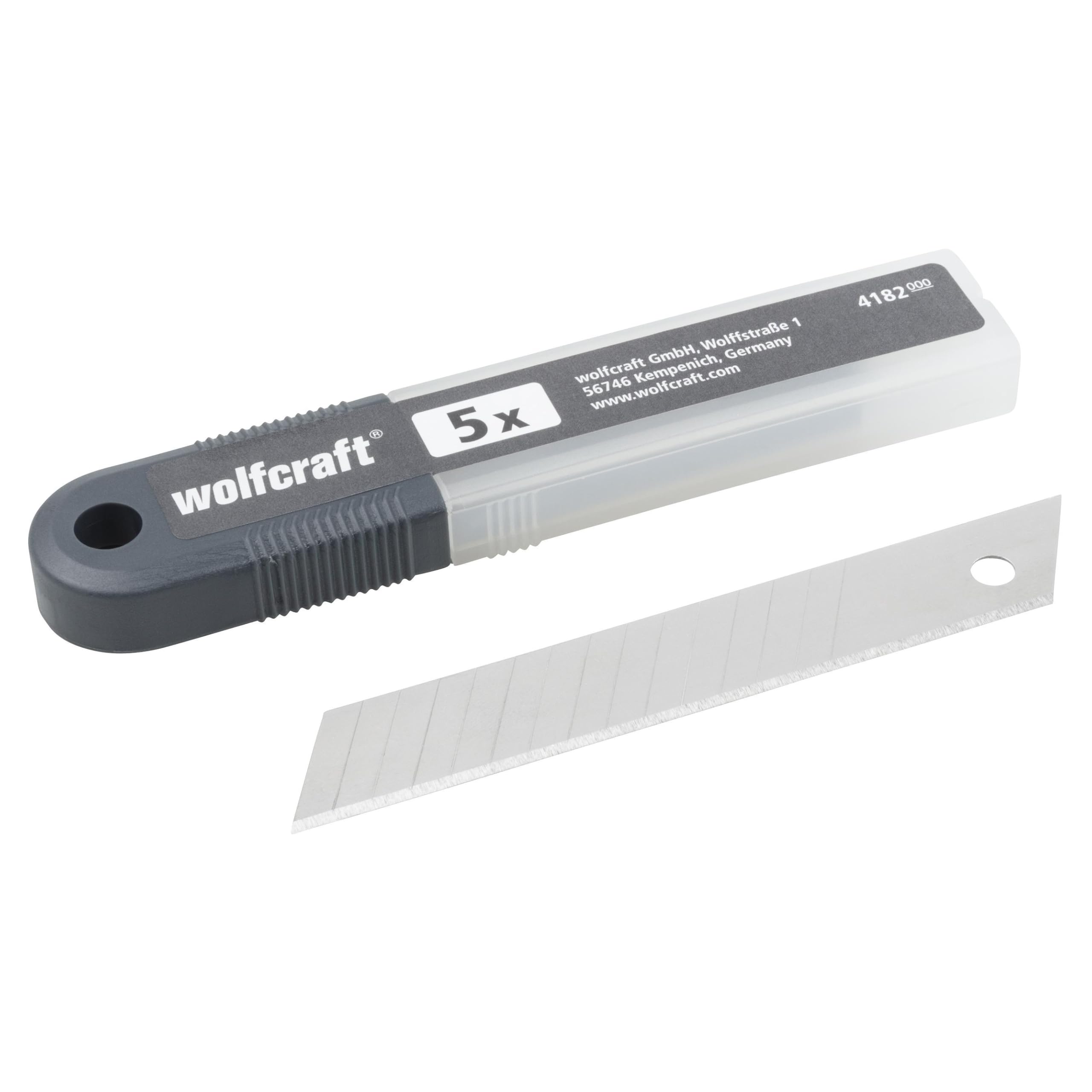 wolfcraft 5 Snap-Off Blades 18 mm, 15 Segments I 4182000 I Replacement Blades