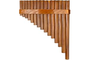 15 Pipes Pan Flute, G Key Chinese Traditional Musical Instrument Pan Pipes, Handmade Bamboo Panflute Great Gift for Boys&Girl
