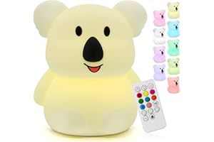 Cute Koala Kids Night Light, Silicone Rechargeable Nursery NightLights，Portable Changing Mode Multicolor Lamp Light Children 