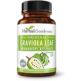 Herbal Goodness Soursop Capsules - 4X Strength Guanabana Soursop Leaves Extract for Cell Function & Immune Support | Digestive Health Supplement - Non GMO, USDA Organic Graviola 60 Vegan Pills 700mg