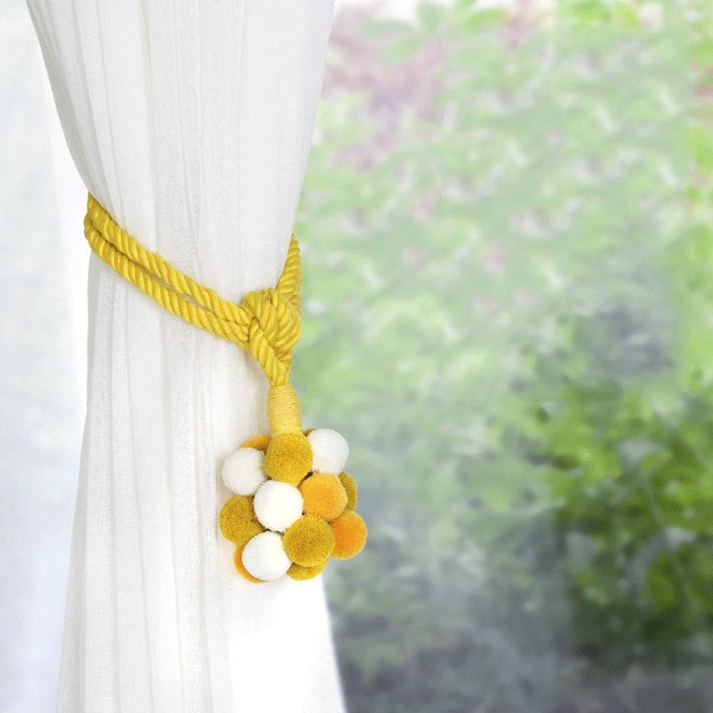 Zhengowen Curtain Tiebacks 1 Pair Of Handmade Cotton Rope Curtain Tie