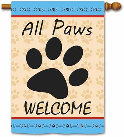 Amazon Com Kafepross Welcome All Paws House Flag Cute Dog Banner