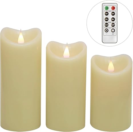 LED Kerzen mit Timer,3D Tanzende Flamme, 180 ° Bewegen,4 & 8 Stunden