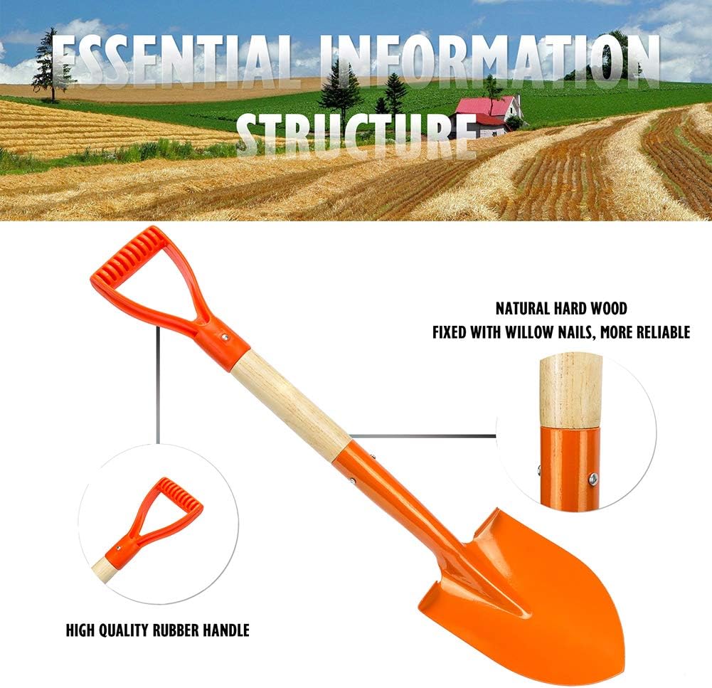 D Handle Shovel Spade Garden Spade Shovels for Digging 27.5 inch - Strong Build Wooden Spade Shovel with Short Handle - Garden Spade Shovel Camping Shovel Mini Spade Shovel for Gardening : Garden & Outdoor
