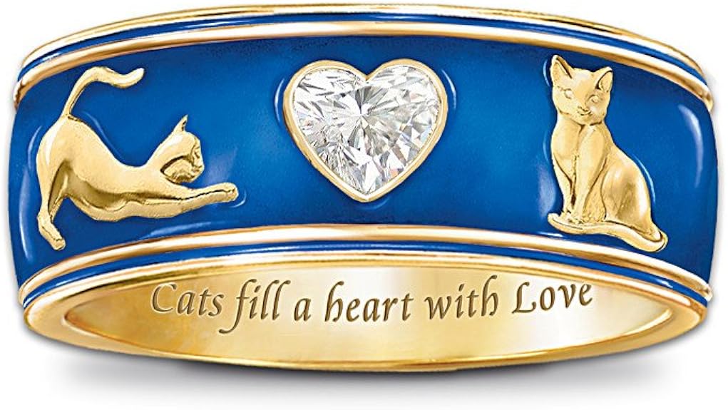 Cats Fill A Heart With Love Enamel Ring by The Bradford