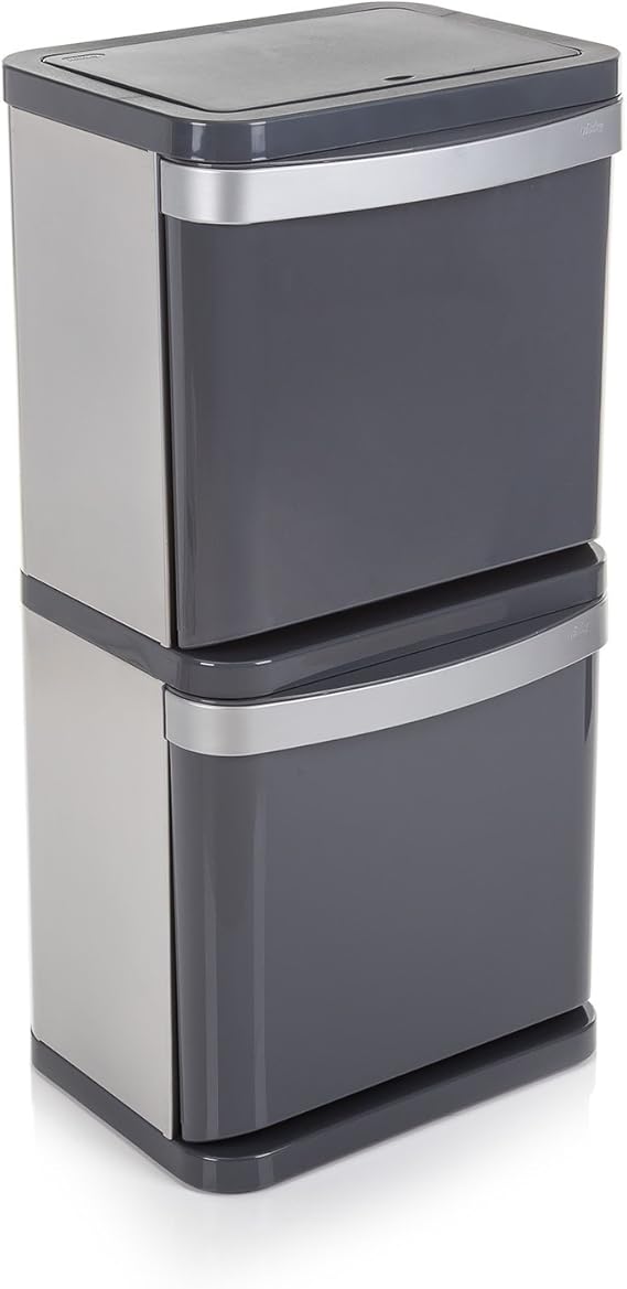 Minky Sort 2 Recycle Bin, Steel, Grey, 60 (2 x 30 Litre) Amazon.co.uk