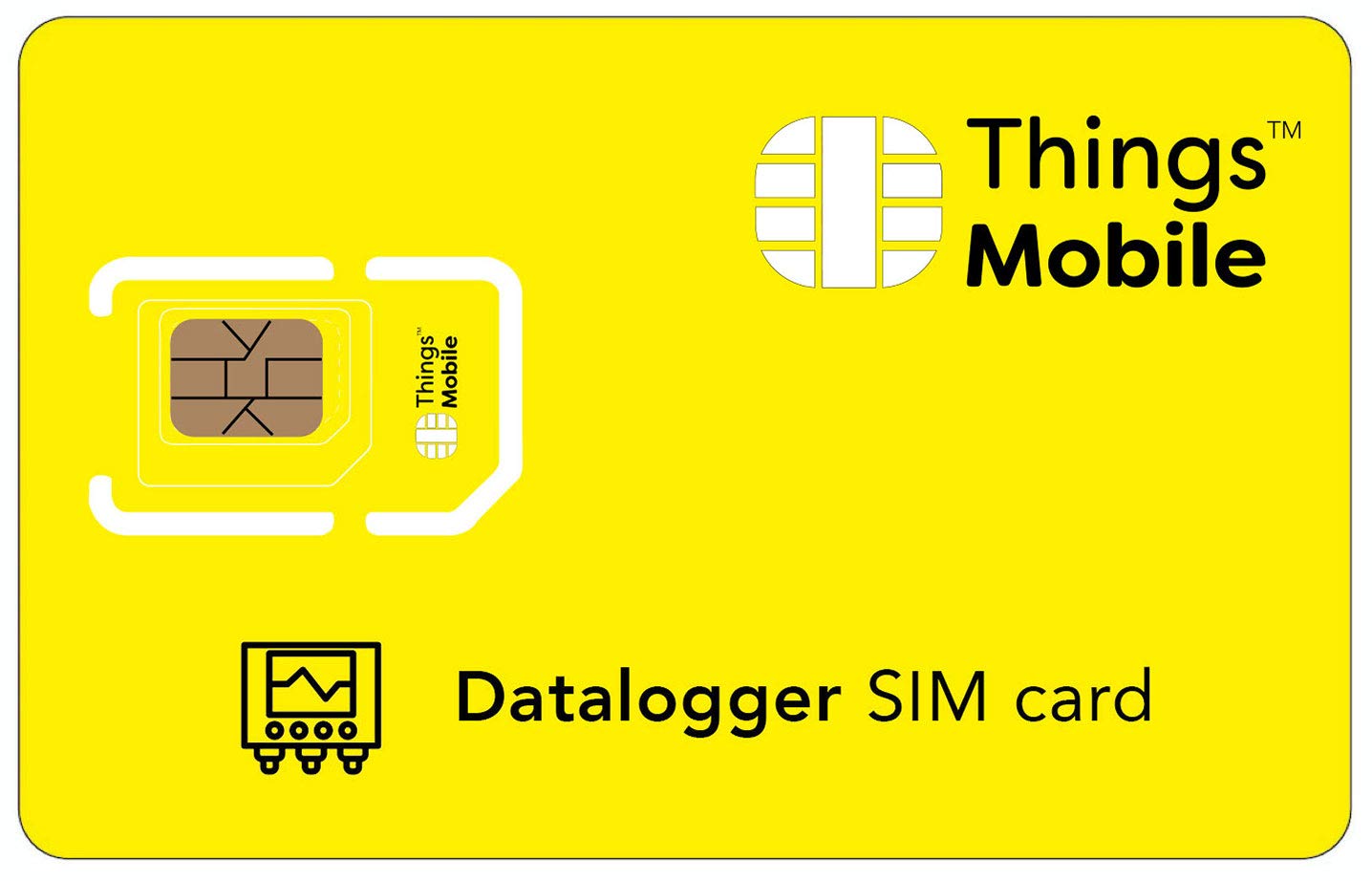 DATA SIM Card for DATALOGGER GSM/GPRS - Things Mobile - With Global Coverage And Multi-Operator GSM/2G/3G/4G Network, No Fixed Costs, No Expiration Date And Competitive Rates, With €10 Credit Included