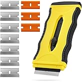 Kiemeu Oven Razor Blade Scraper Tool For Glass Stove Top Scraper Tool, Dual-End Ceramic Cooktop Razor Scraper With 10 Replace