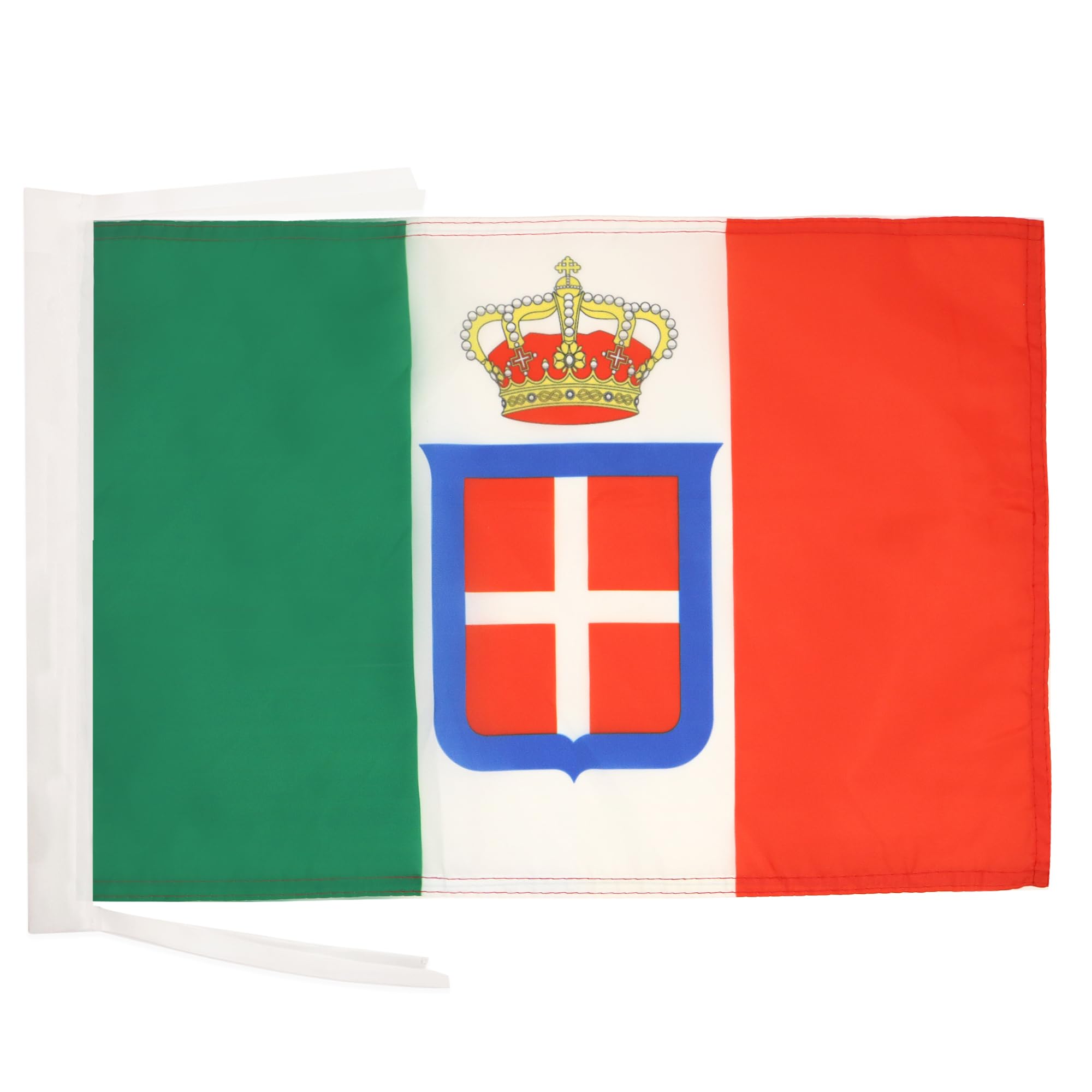 AZ FLAG - Kingdom of Italy Crown Flag - 18'' x 12'' - 100% Polyester Italian royal Small Banner with Two Cords - Fade Resistant - Vivid Colors - 18x12 in - 45x30 Cm — image 1