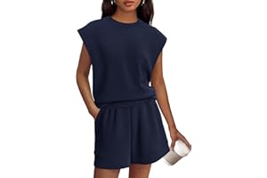 PRETTYGARDEN Women's 2 Piece Lounge Shorts Sets 2026 Summer Travel Outfits Casual Beach Vacation Clothes Matching Sweatsuits