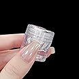 GZMAYUEN Moonlight White Chrome Nail Powder, White Pearl Nail Powder Pigment Mirror Effect Aurora Magic Pearlescent Nail Glitter Nail Art 3g/Jar