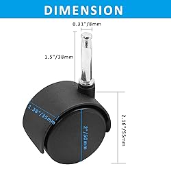 suiwotin 4pcs 2 Inch Swivel Caster Wheels, M8 Grip