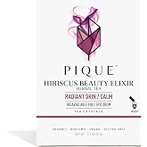 Pique Organic Hibiscus Tea Crystals - Powerful Antioxidants and Caffeine-Free Herbal Tea, Real Egyptian Flower for Glowing Skin - 14 Single Serve Sticks (Pack of 1)