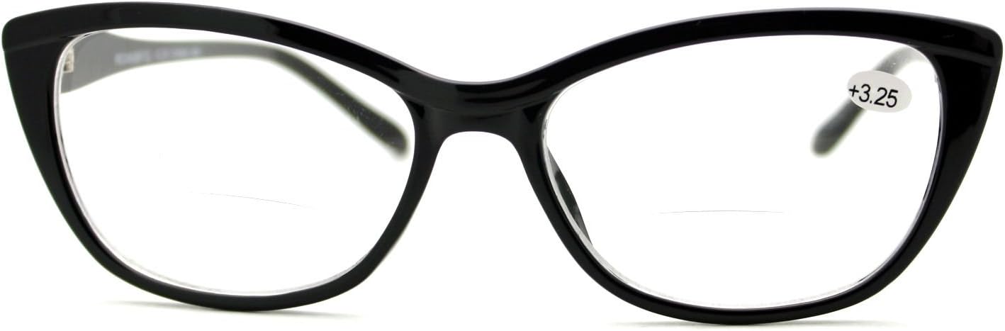 Clear Lens Glasses With Bifocal Reading Lens Womens Rectangular Cateye