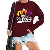 FCDIED I Smell Children Sweatshirt for Women Halloween Hocus Pocus Graphic Tees Sanderson Sisters Long Sleeve Pullover Tops