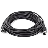 Monoprice MIDI Cable - 25 Feet - Black with Keyed 5-Pin DIN Connector, Molded Connector Shells
