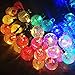 Sogrand 60LED 36FT,Solar String Lights,4Color Crystal Ball,Solar Lights Outdoor,String Lights,Solar Garden Lights,for Garden,Party,Dinner,Bedroom,Festival,Patio,Yard,Landscape
