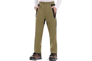 Rdruko Boys Kids Snow Ski Pants Waterproof Fleece Lined Warm Insulated Winter Pants for Outdoor Snowboard