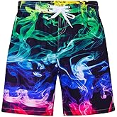 Idgreatim Teens Boys Swim Trunks Quick Dry Beach Swimwear UPF 50+ Board Shorts with Mesh Lining 6-14 Years