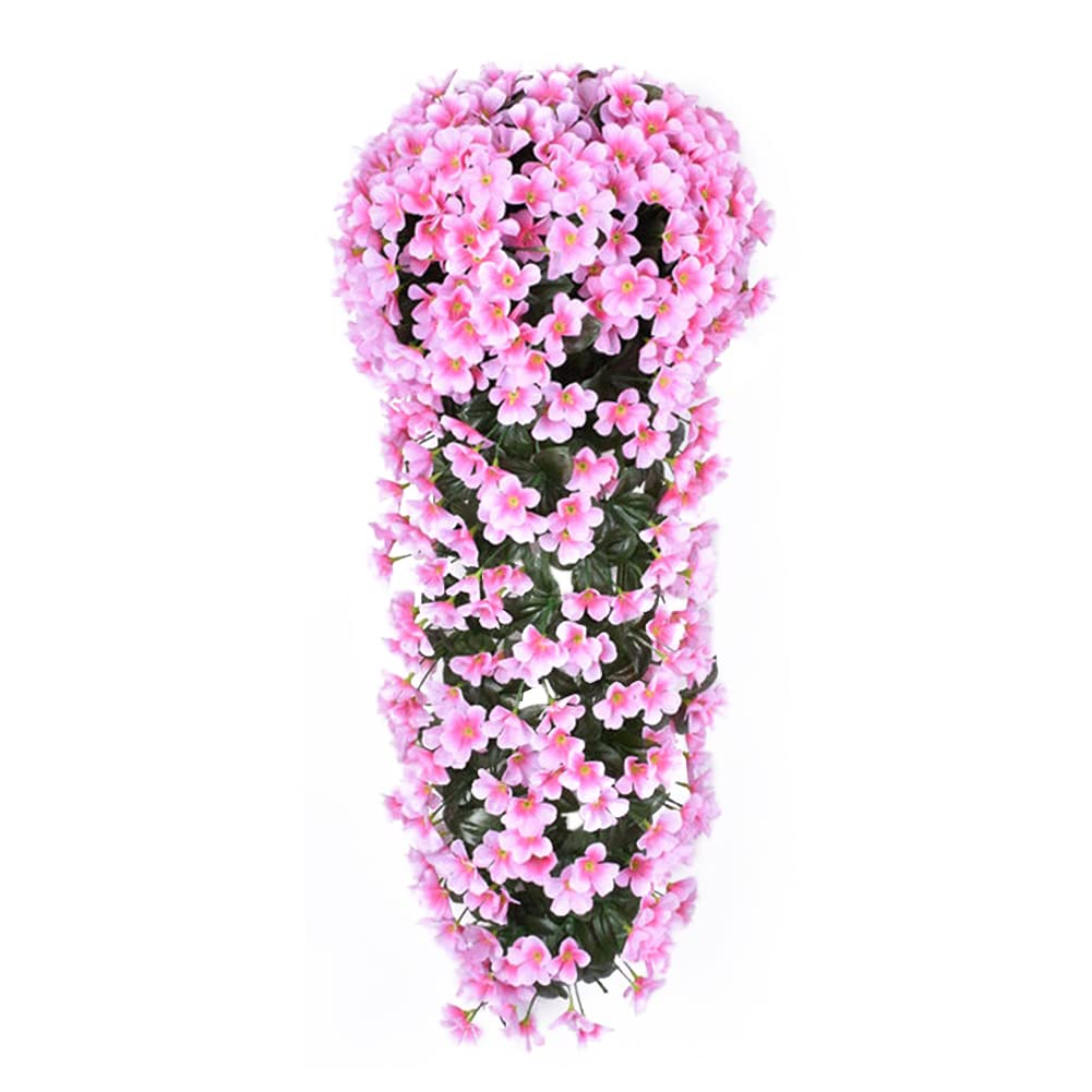 RemeeHi Artificial Flower Wisteria Basket Hanging Flowers Violet Simulation Vine Wedding Home Decoration 5petals Pink