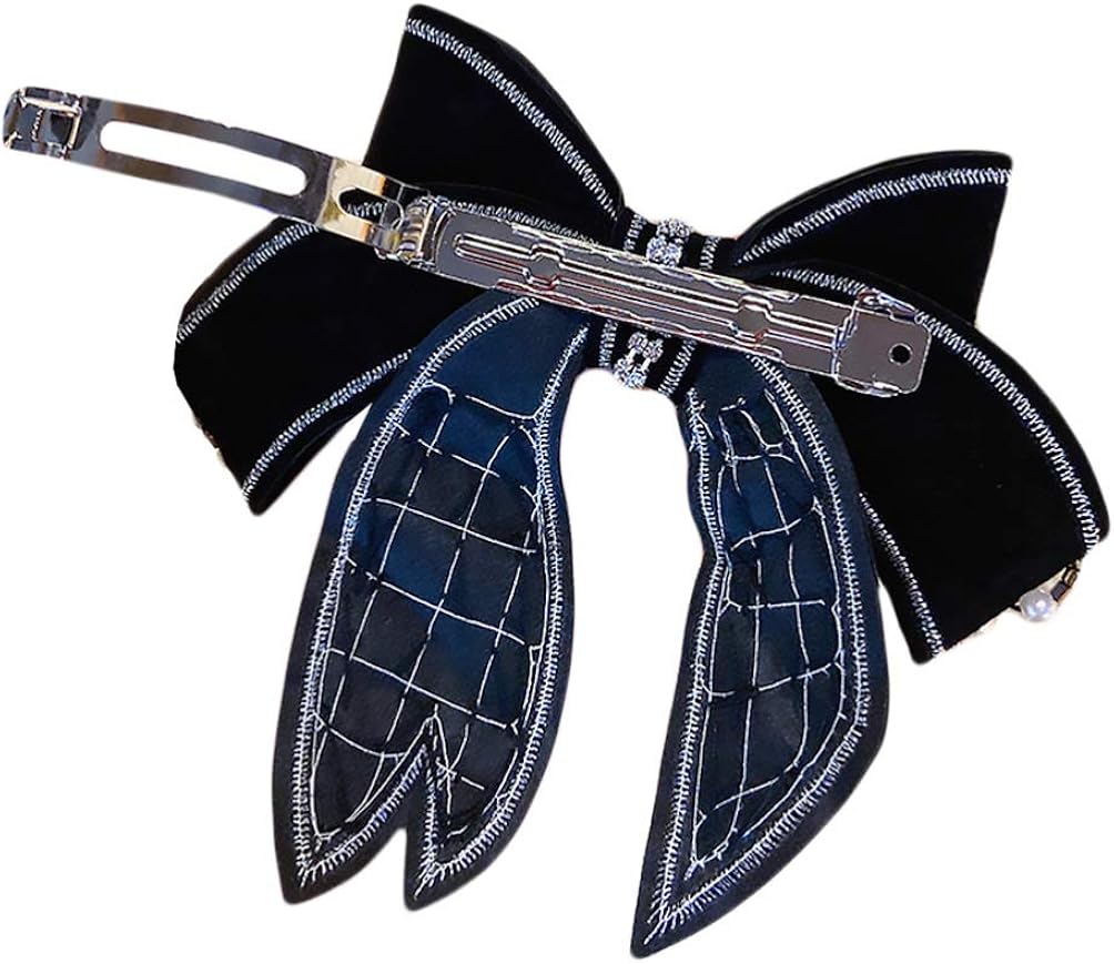 SOIMISS Bow Hair Clip Rhinestone Pearl Bowknot Alligator Hairpin Stylish Hair Accessories for Wedding Party Elegant Women Girls - Image 3