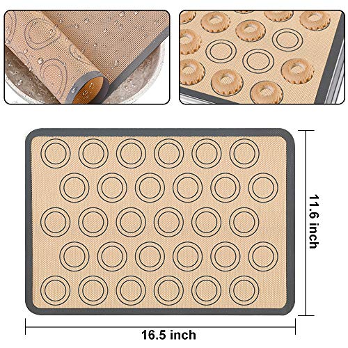 37PCS Silicone Baking Set Nonstick Bakeware Baking Sheet Pastry Kneading Macaron Mat, Donuts Cupcake Loaf Pan Chocolate Muffin Pan Bake Spatulas Brush BPA Free Oven- Microwave- Dishwasher Safe