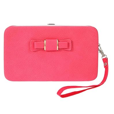 Innersetting Bowknot PU Leather Long Design Women Handbag Wallet Mobile Phone Wallet