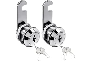 Tubular Tumbler Lock,Keyed Cabinet Locks 2 Pack,5/8Inch Key Mailbox Lock,3/4Inch Cylinder Cam Lock Alike Keyed,Removable Key 