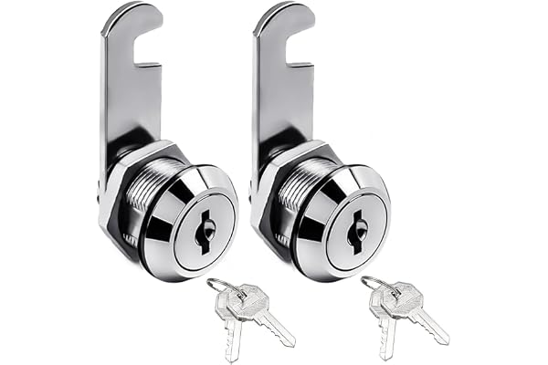 Tubular Tumbler Lock,Keyed Cabinet Locks 2 Pack,5/8Inch Key Mailbox Lock,3/4Inch Cylinder Cam Lock Alike Keyed,Removable Key