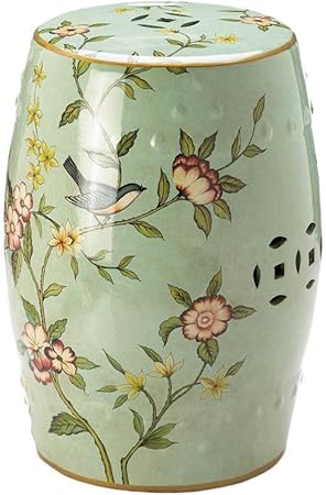Amazon Com Accent Plus Garden Stools Ceramic Green Patio Chinese