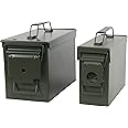 Redneck Convent Ammo Storage Box Set of 2 - Green .30 and .50 Caliber Ammunition Flip Top Lockable Storage - Waterproof Metal Military Ammo Can Container - Airtight Latching Dry Bullet Steel Field Box
