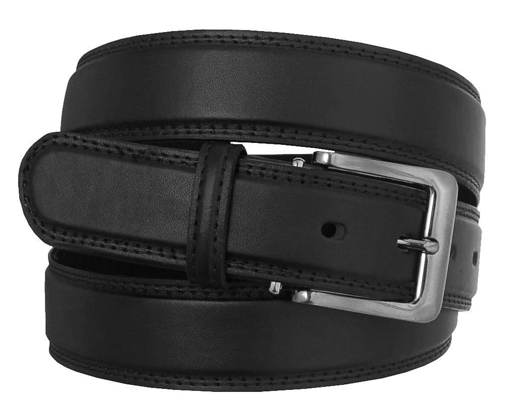 Men's Stylish Plain Leather Trouser Belt Made by Forest Belt Co