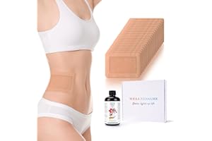 20Pcs Castor Oil Pack Wrap,Castor Oil Pack for Black Castor Oil, No Washing Self Adhesive with High Absorbent Organic Cotton Flannel, Wellnessamz Anti Massage Oil Leak, Design for Women Men Travel