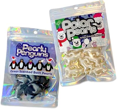 Bare Boutique Christmas Bath Pearls Double Pack 10 Ocean Penguin 10 Vanilla