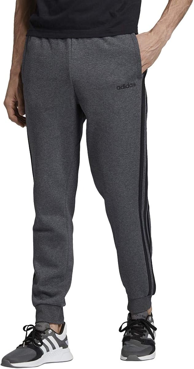 adidas Mens Essentials 3-Stripes Tapered Cuffed Pants : Clothing
