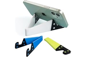 KEMOXAN Portable Cell Phone Stand for Desk, Foldable Pocket Travel Mobile Phone Holder, Upgrade Universal V Smartphone Kickstand Mount Compatible with iPhone IPads Tablet Kindle Android, Pack of 3