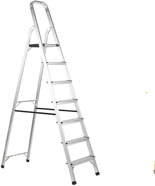 7 Step Ladder Stepladder HandrailLightweight Aluminium Easy to Store