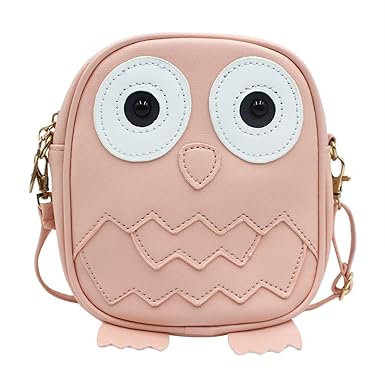RARITY-US Cute Owl Shoulder Bag Crossbody Purse, Fashion PU Satchel Handbag with Adjustable Strap for Women Girls