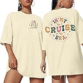 MNLYBABY in My Cruise Era Shirt On Cruise Mode Oversized Shirts Summer Vacation Beach Praty Family Cruise Tee Tops