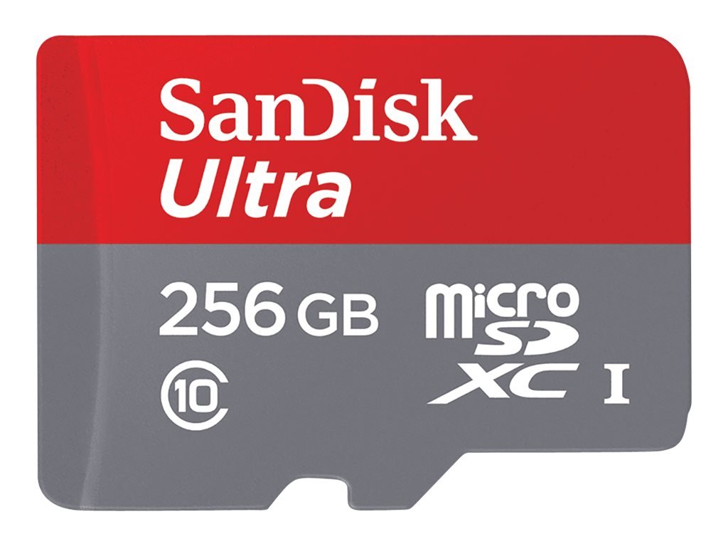 SanDisk SDSQUNI-256G-AN6MA Ultra Flash Memory Card 256 GB MicroSDXC UHS-I, red, Gray/Red