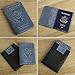 Shvigel US Leather Passport Book Cover - Thin American Travel Passport Holder - Premium International USA Passport Protector Case for Women Men (Light Blue Vintage)